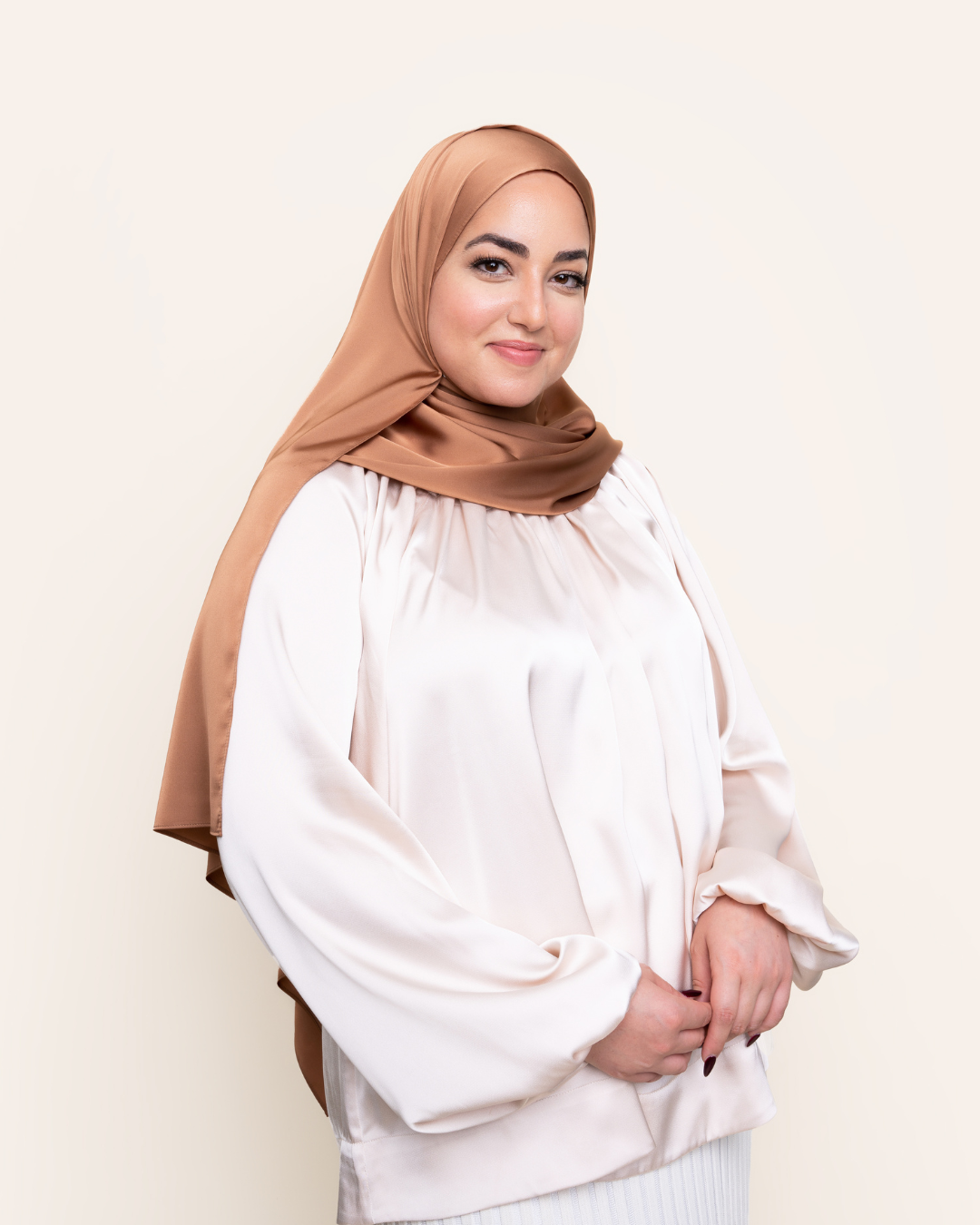 Matte Satin Hijab - Barely Beige