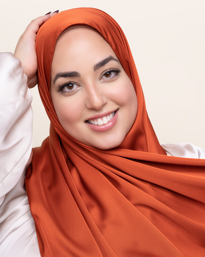 Matte Satin Hijab - Terracotta
